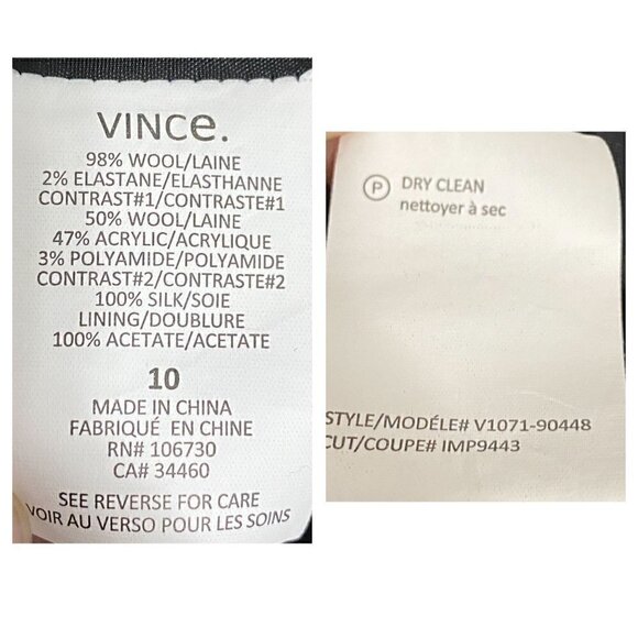 Vince Black Wool and Silk Boucle Overlay Jacket - Picture 13 of 14